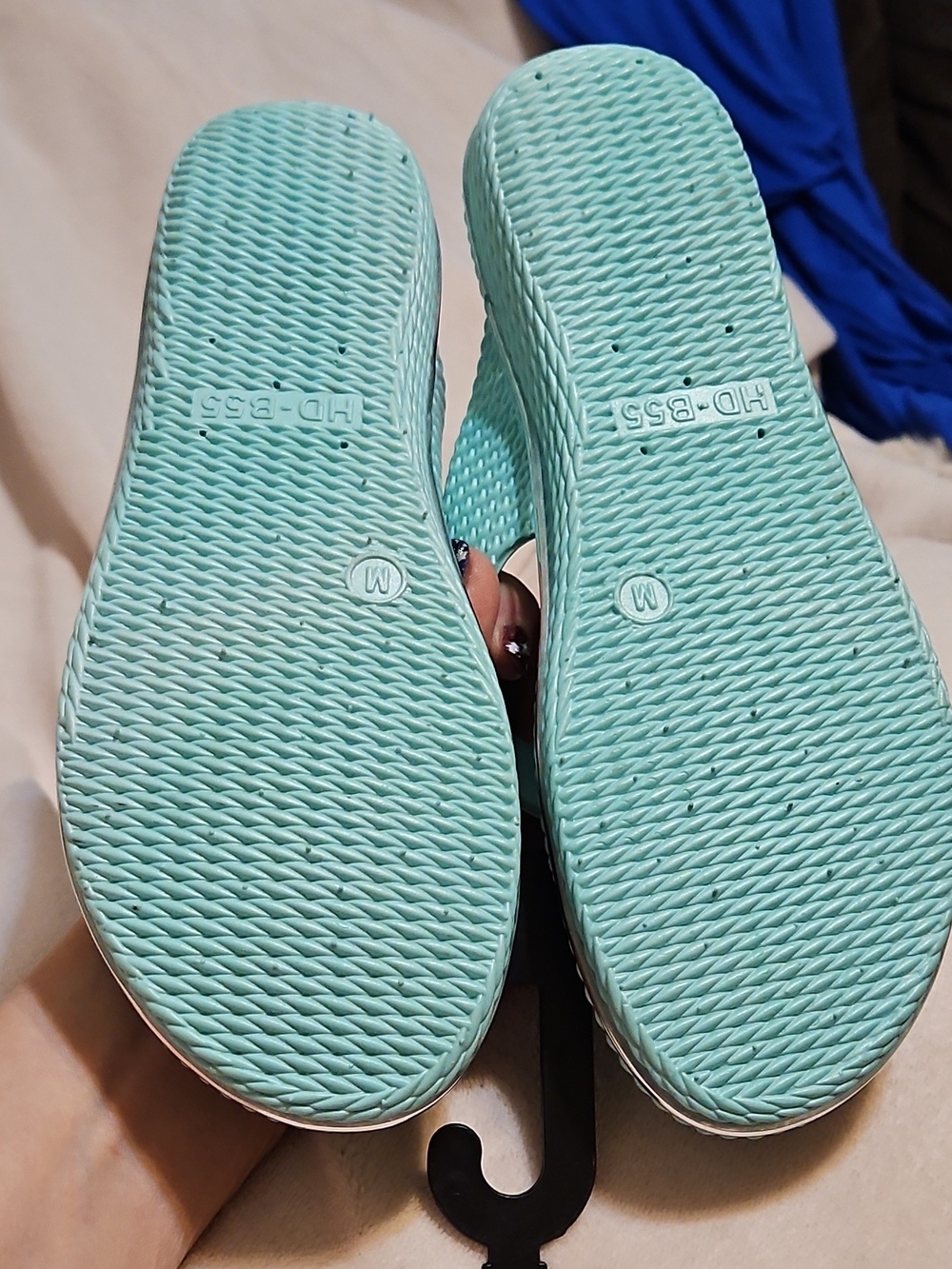 chatties Mint Teal Floral Jelly Flip Flop Sandals - Picture 4 of 6